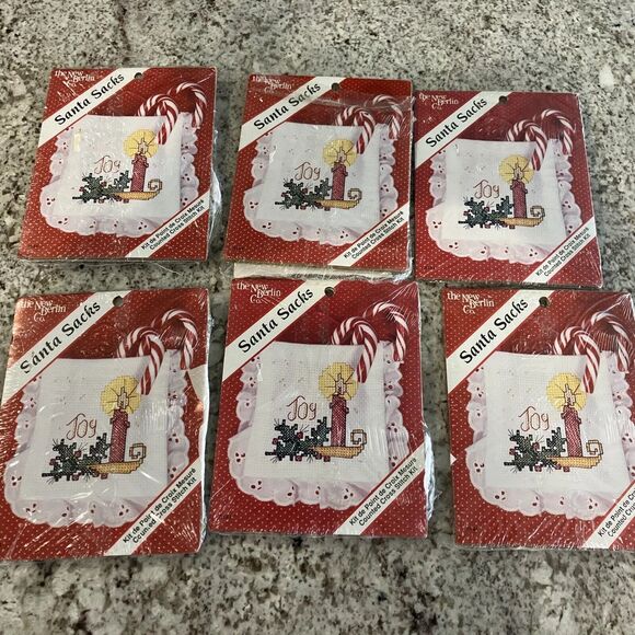Counted Cross Stitch SANTA SACK KITS (6) Jot Candle New Berlin Co. - Picture 1 of 4